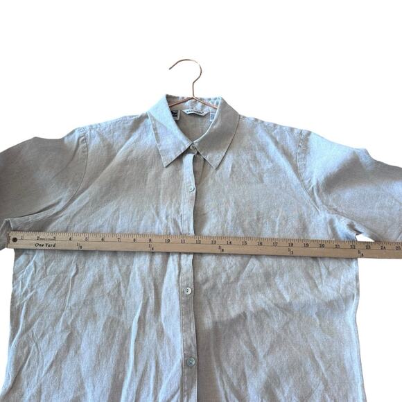 Richard Malcolm Irish Linen Lace Trim Button Down - Large - Picture 2 of 5